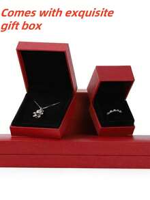 4 件套女士珠宝套装，奢华礼盒套装，配有时尚高端珠宝，适合送礼、求婚、节日礼物 - 黃色 - 查看 3