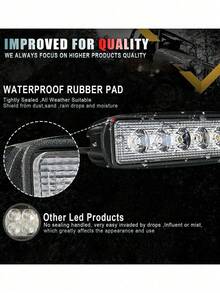 1pc LED Car Work Light, 6 LED Spotlight, 18W White Light Illumination, Car Driving Auxiliary Lighting, High Brightness Lamp - Work Light - View 9