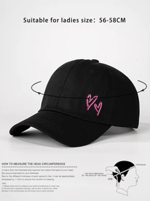 1pc Outdoor Double Heart Print Adjustable Baseball Cap, Sun Protection Casual Hat, Suitable For Spring Autumn Travel Beach For Men, Y2K Style - Baseball Cap - View 6