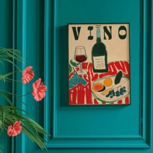 1 tấm áp phích nghệ thuật treo tường nhà bếp - Trang trí nghệ thuật cổ điển theo phong cách Bohemian, họa tiết trơn, chủ đề mùa thu và mùa xuân, sử dụng trong nhà, định hướng chân dung, không khung, chất liệu sơn dầu trên vải, thích hợp cho lớp học, nhà bếp, phòng tắm, phòng khách, phòng ngủ - Bản in nghệ thuật màu đỏ không khung - Nhiều màu - Xem 4