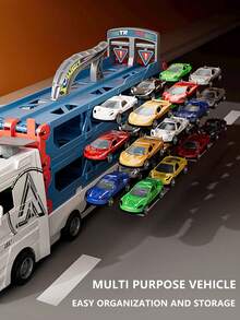 变形金刚飞奔货运卡车可折叠储物箱轨道车滑行合金玩具车儿童 - 彩色 - 查看 8