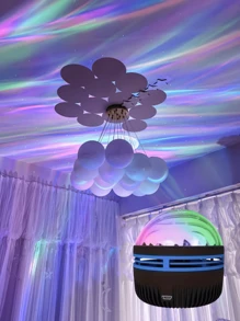 极光灯球投影仪 - 带遥控器的 LED 舞台灯，USB 供电，不可充电，颜色可变，适合派对和活动的装饰聚光灯 - 理想的礼物 - 彩色 - 查看 2