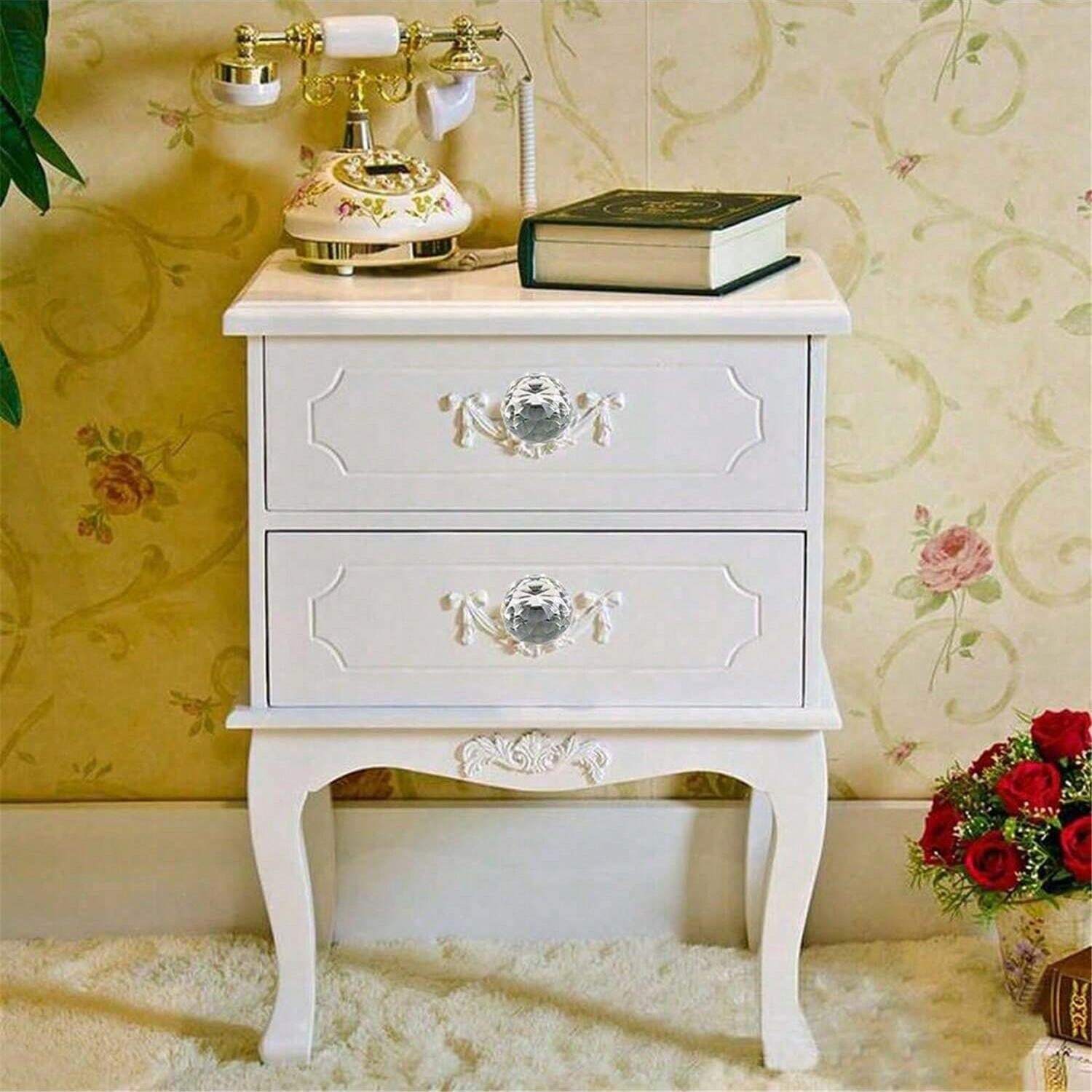 10pcs 30mm Round Crystal Glass Knobs, Drawer Pulls Handles For