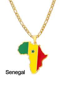 GuoShuang 1 件嘻哈非洲地图吊坠项链不锈钢阿尔及利亚摩洛哥埃及突尼斯 Libay 珠宝 - 金色 - 查看 26