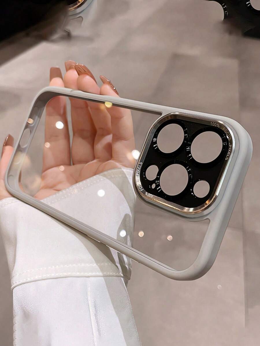 Apple Luxury Metal Camera Case Compatible With Iphone 16 15 14 13 12 Pro Max 11 Matte Transparent Letters Lens Protection Cover Compatible With Iphone 15ProMax