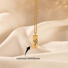 Birth Flower Necklace, Engraved Floral Necklace, Personalized Birth Month Jewelry, Necklace For Mom, Christmas Gift For Her, Bridesmaid Gift - Multicolor - View 1