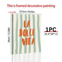 1pc LA DOLCE VITA Art Print, Italian Summer Wall Art, Italian Quote Poster, Coastal Wall Art, Euro Art Print, Aesthetic Italian Art,Canvas Wall Poster, Bedroom Living Room Hallway Decoration Gifts Birthday Graduation - Multicolor - View 5