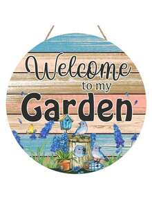 1 件花园装饰标志欢迎来到我的花园标志装饰花圆形木质标志适用于前门农舍家庭厨房俱乐部酒吧节日墙壁艺术装饰 12x12 英寸，CQQ-G229 - 彩色 - 查看 7