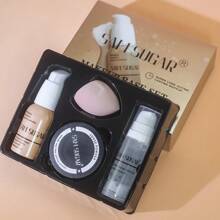 SAM SUGAR 4-Piece Makeup Base Set Pre-Makeup Emulsion Powder Loose Powder Makeup Egg Set - E - 查看 9