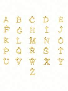 1 Piece Of Stainless Steel Jewelry Stylish Simple Everything 26 Letter Necklace Stainless Steel Couple Necklace Good Friend Necklace Holiday Gift