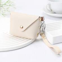 简约皮包便携耳机包PU皮便携式钱包可存放零钱杂物耳机等小件物品女士钱包迷你钱包零钱包零钱夹 - 彩色 - 查看 12