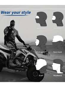 1/2 Pieces Unisex Cross Pattern Multifunctional Graffiti Punk Mask, Balaclava, Full Face Mask Suitable For Cycling, Skiing, Hiking, Fishing And Outdoor Sports, Windproof , Best Christmas Gift - Multicolor - View 10