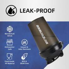 3*500ml Protein Shaker Cups With Stainless Steel Mixing Ball - Perfect For Pre-Workout, Includes Carrying Handle & Whisk Ball - Ideal Kitchen Water Bottle , Dishwasher - 黑/藍/白 - 查看 6