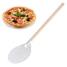 Pelle à pizza avec manche en bois amovible de 60 cm, spatule à pizza ronde antidérapante, ustensiles de cuisine, 8 pouces
