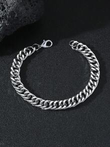 Men Hip-Hop Style Metal Chain Gun Black Bracelet, Simple And Refreshing Summer Hand Accessory - White - View 3