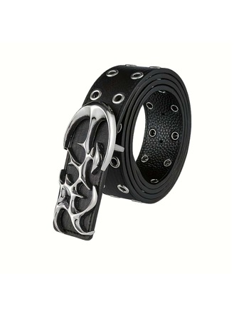 1 条 Y2K 镂空 PU 皮带，时尚朋克风格男士腰带，适合青少年夏季休闲户外运动或度假旅行或毕业礼物或生日礼服配饰或日常穿着