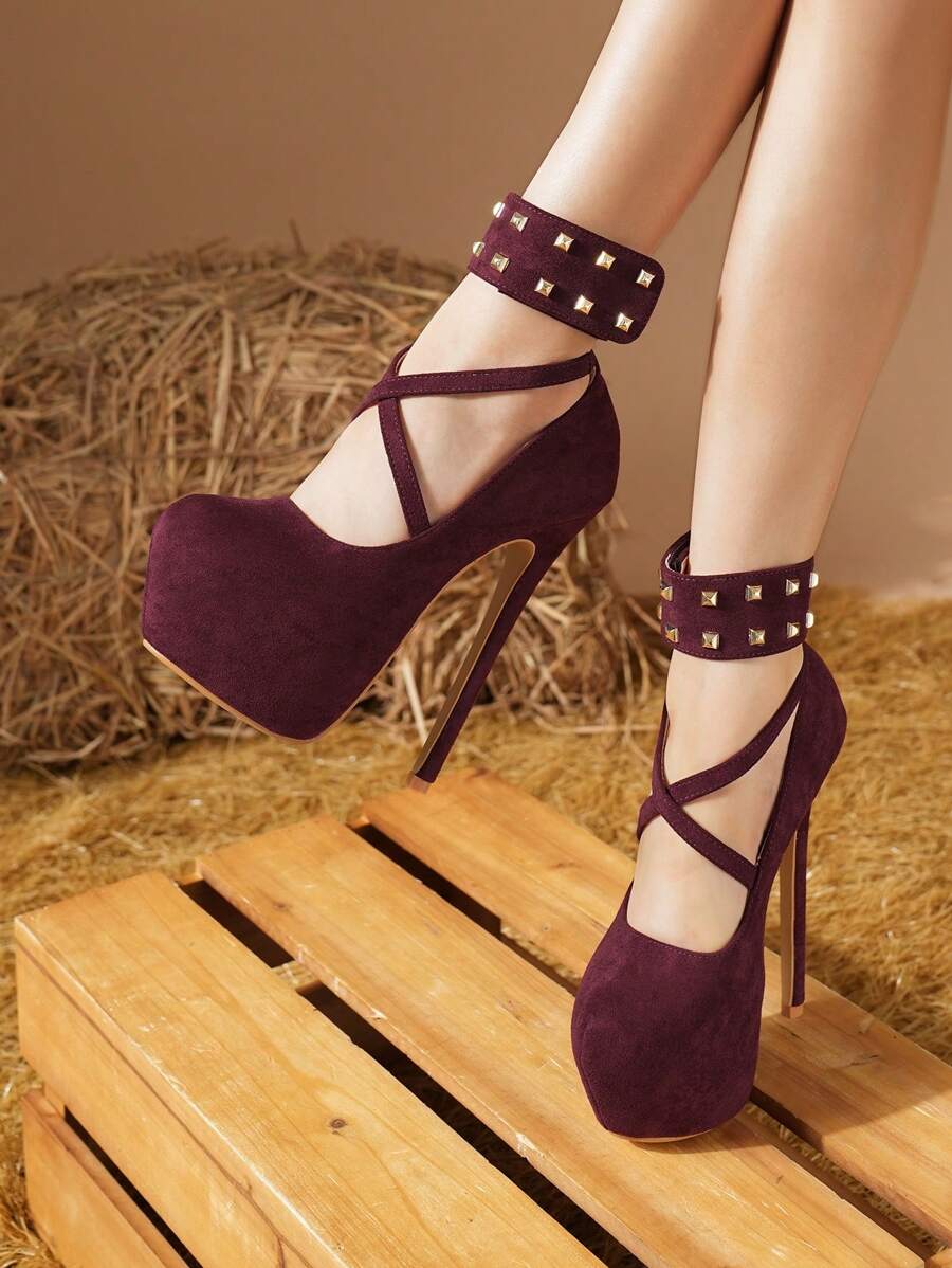 Giày cao gót gợi cảm 16CM cho nữ, Giày nữ đi tiệc, Giày nữ đa năng cho tiệc tùng, Giày cao gót siêu cao cỡ 34-45, Giày cao gót mỏng, Giày nữ cỡ lớn chống nước