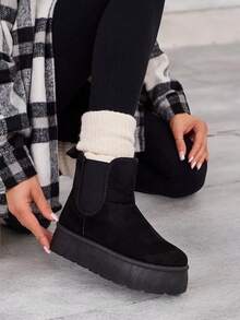 Royalfashion 女士 Nomas 短靴 A'la 雪地靴 - 黑色 - 查看 2