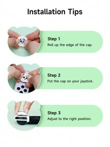 2 个可爱硅胶操纵杆帽兼容 Switch/OLED/Lite Joycon、Panda Switch OLED 按钮帽防滑 Joycon 握把盖 NS 配件 - 彩色 - 查看 4