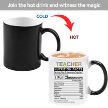 1 PC Custom Mug Cafe Personalized Coffee Mug - Design Custom Mug, Customize Teacher Name Novelty Heat Induction Magic Color Changing Mug Gift Tea Cup Suitable For Graduation Season Teacher's Day Gift Memorial Mug For Teachers 11 Oz.