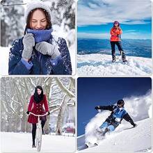 4 đôi găng tay cảm ứng mùa đông cho nữ - Ấm áp, dày và lót nhung cho lái xe và đạp xe | Thời trang và đa năng cho thời tiết lạnh - Nhiều màu - Xem 2