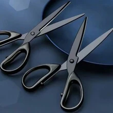 1pc Black Stainless Steel Scissors, Anti-Rust Coating, Multi-Purpose For Daily Household, Fabric Cutting, Embroidery, Sewing, Office Paper Cutting, And Tape Cutting, Tools For Men