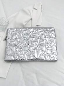 Solid Color Minimalist Luxury Multi-Size Notebook Tablet Laptop Computer Bag Basics Laptop/Cover/Tote/Tablet Shoulder Bag Carrying Case Ipad Bag Daypack For Women/Men/Girl/Boy/Female/Male Student Fits Mac Book Air/Pro11/13/14/98 Inch Fashion Waterproof/Shockproof Lightweight Bag Nurse /Colleage Essential Christmas/Father/Mother/Teacher Gift Elementary/Middle/Commute With Computer Compartment Large Capacity Portable Simplicity Multi-Function With Zipper Laptop Accessories Sleeve - Silver - View 4