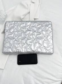 Solid Color Minimalist Luxury Multi-Size Notebook Tablet Laptop Computer Bag Basics Laptop/Cover/Tote/Tablet Shoulder Bag Carrying Case Ipad Bag Daypack For Women/Men/Girl/Boy/Female/Male Student Fits Mac Book Air/Pro11/13/14/98 Inch Fashion Waterproof/Shockproof Lightweight Bag Nurse /Colleage Essential Christmas/Father/Mother/Teacher Gift Elementary/Middle/Commute With Computer Compartment Large Capacity Portable Simplicity Multi-Function With Zipper Laptop Accessories Sleeve - Silver - View 5