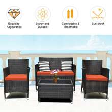 Outdoor Table & Chair Sets - Orange - View 5