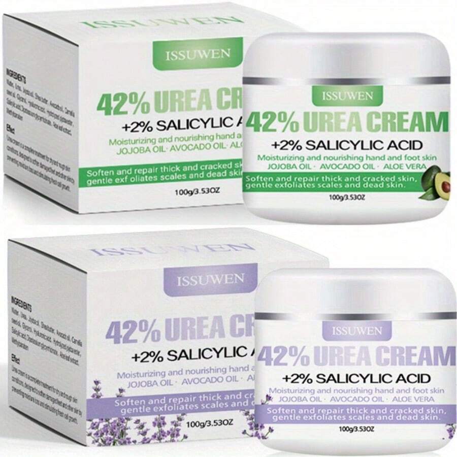 Urea Cream 42% With 2% Salicylic Acid, Tea Tree Oil, Shea Butter, Aloe Vera - For Body,Feet, Hands, Heels, Elbows, Knees Urea Body Cream - Lavender + Avocado Urea Cream - View 1
