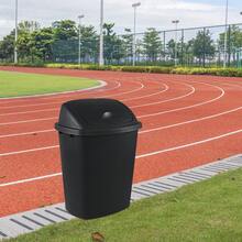 10 Gallon Plastic Kitchen Waste Bin With Swing Top, Set Of 4 Plastic Tall Garbage Bin With Swing Lid, Black - Black - View 6