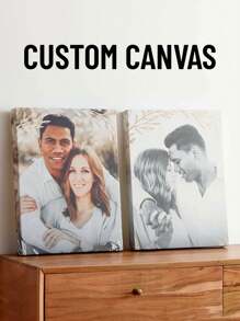 Single Canvas Print, Photo To Canvas, Family Photo, Wedding Photo, Personalized Photo To Canvas Wall Art, Customize Your Photo Canvas, Valentine's Day, Valentine's Day Decor, High Quality, Fashionable Custom, Personalized, Unique, Ideal Gift For Boyfriend/Girlfriend, Suitable For Valentine's Day, Anniversary, Wedding, Mother's Day, Birthday, Children's Day, Father's Day, Graduation, Housewarming, Living Room, Home, Holiday Calendar - Multicolor - View 1