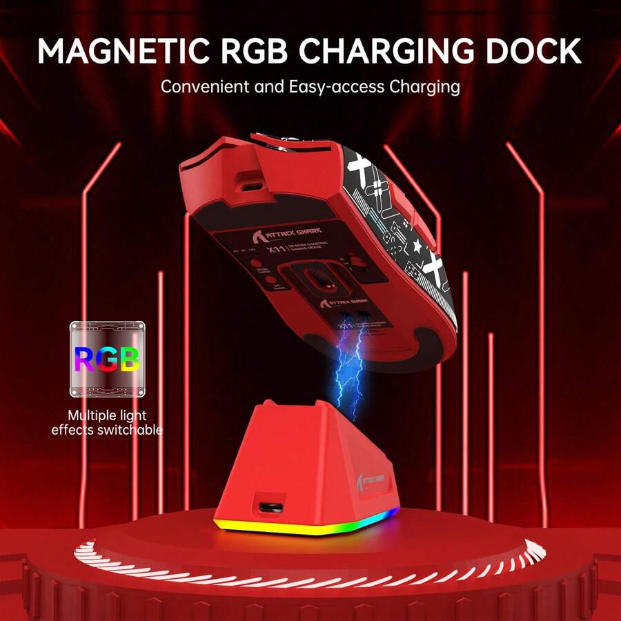 ATTACK SHARK X11 59g Superlight Wireless Gaming Mouse With Grip Tape ...