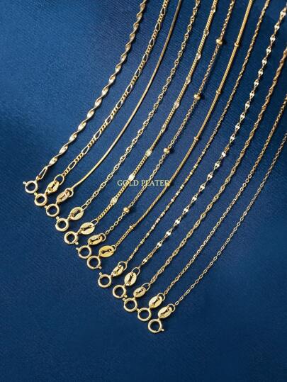 1 bucată colier la modă din aur de 18K, set de bijuterii pentru femei pentru Halloween, cadouri de nuntă și ținute zilnice, lanț din argint S925 potrivit pentru pandantiv DIY