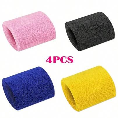 4/8条装男女通用四色运动吸汗带，荧光吸湿健身头带 - 适用于网球、篮球、跑步、健身，是父亲节、母亲节、圣诞节、感恩节、万圣节、情人节的绝佳礼物