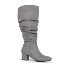 Women's Slouchy Suede Slip On Knee High Dressy Boots
