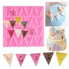 1pc Triangular Capital Letter Silicone Mold For Fondant Chocolate Decoration, DIY Baking Mold - Multicolor - View 1