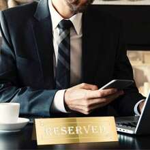 Reserved Table Signs, Acrylic Guest Reservation Table Tents Sign, Waterproof Gold Double-Sided Reserved Seat Signs, Reserve Signs For Wedding Birthday Party Restaurants Meeting Best Gifts,Wedding Decor,Home Decor ,Room Decor Party Favors Bride Graduation Birthday Decorations Party Decorations Bachelorette - Multicolor - View 4