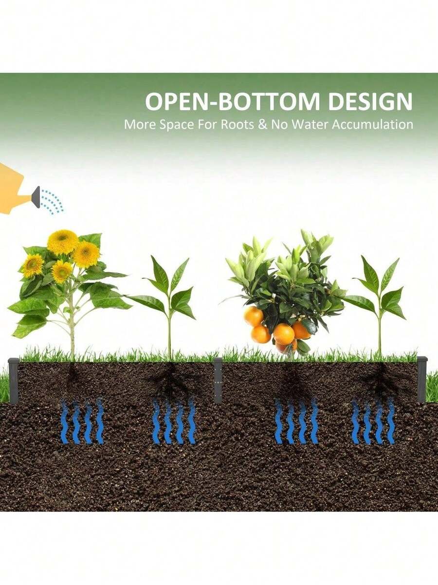 Kit de camas de cultivo elevadas de madera Outsunny de 8x2 pies, maceta