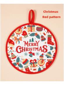 1 件圣诞手巾，适用于擦干双手、厨房清洁布、热垫、多用途、柔软优质、创意节日家居装饰，适合任何地方 - 彩色 - 查看 9