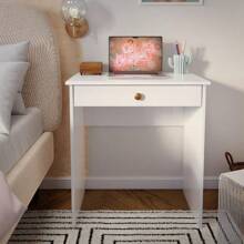 Quality Furniture Escrivaninha Home Office Mesa Para Computador Notebook Com Gaveteiro - Branco - Visão 3