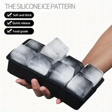 4-Cavity/8-Cavity Giant Silicone Tray Mold, 2-Inch Big Ice Cubes, Flexible, 4/8 Cavities Easy Release, Slow Melting Suitable For Whiskey, Cocktails, Eid Al-Fitr Gift