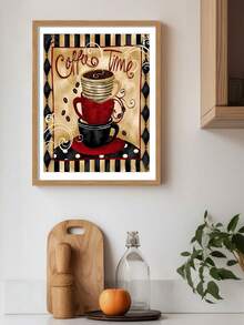 1PC Nghệ thuật trừu tượng trên vải: 3 tách cà phê Trang trí tường cho phòng khách và phòng ngủ, Quà tặng ngày lễ, Trang trí tường, Không khung - Nhiều màu - Xem 2