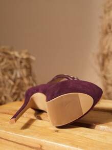 Giày cao gót gợi cảm 16CM cho nữ, Giày nữ đi tiệc, Giày nữ đa năng cho tiệc tùng, Giày cao gót siêu cao cỡ 34-45, Giày cao gót mỏng, Giày nữ cỡ lớn chống nước - Đỏ - Xem 7