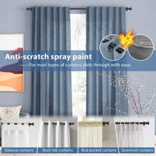 Curtain Rod For Windows 5/8 Inch Curtain Rod Set Black Curtain Rods For Bedroom Heavy Duty Drapery Rods With Brackets Gifts Birthday Graduation - Black - View 5