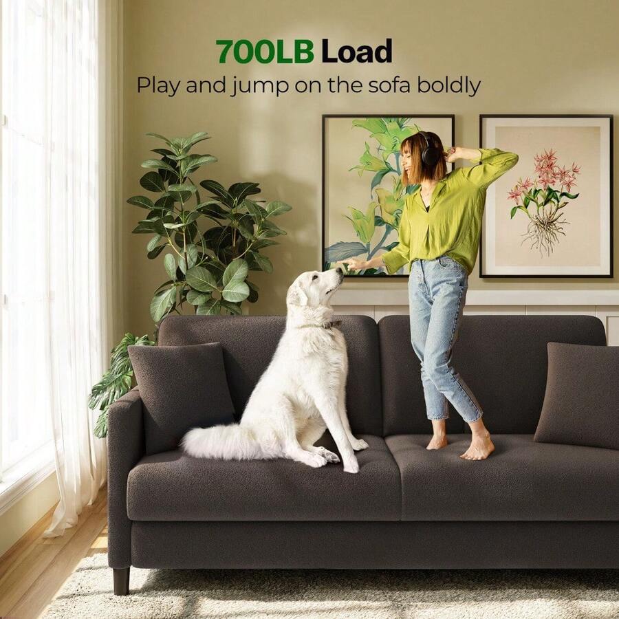 Teddy Velvet Sofa Modern Couch Love Seat Settee Room Apartment Office Couch - 65寸棕色 - 查看 1