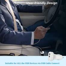 1 件车载充电器快速充电双端口 USB Cargador Carro 点烟器适配器兼容 iPhone 15 14 13 12 11 Pro Max X XR XS 8 Plus 6s、iPad、 - 白色 - 查看 6