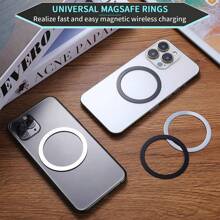 Magsafe Adhesive Magnetic Ring For Smartphone Simple Black And Silver - Bạc - Xem 2