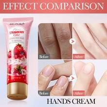 80g草莓蛋糕滋养护手霜圣诞礼物，秋冬保湿柔肤护手霜，适合干裂皮肤，大容量美白补水护手霜，适合女士、奶奶，完美的圣诞节节日礼物 - 粉色 - 查看 5