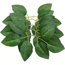 Floroom 人造绿叶散装丝绸绿叶假玫瑰花叶适用于 DIY 婚礼花束新娘送礼会中心装饰家居装饰品 - 彩色 - 查看 3